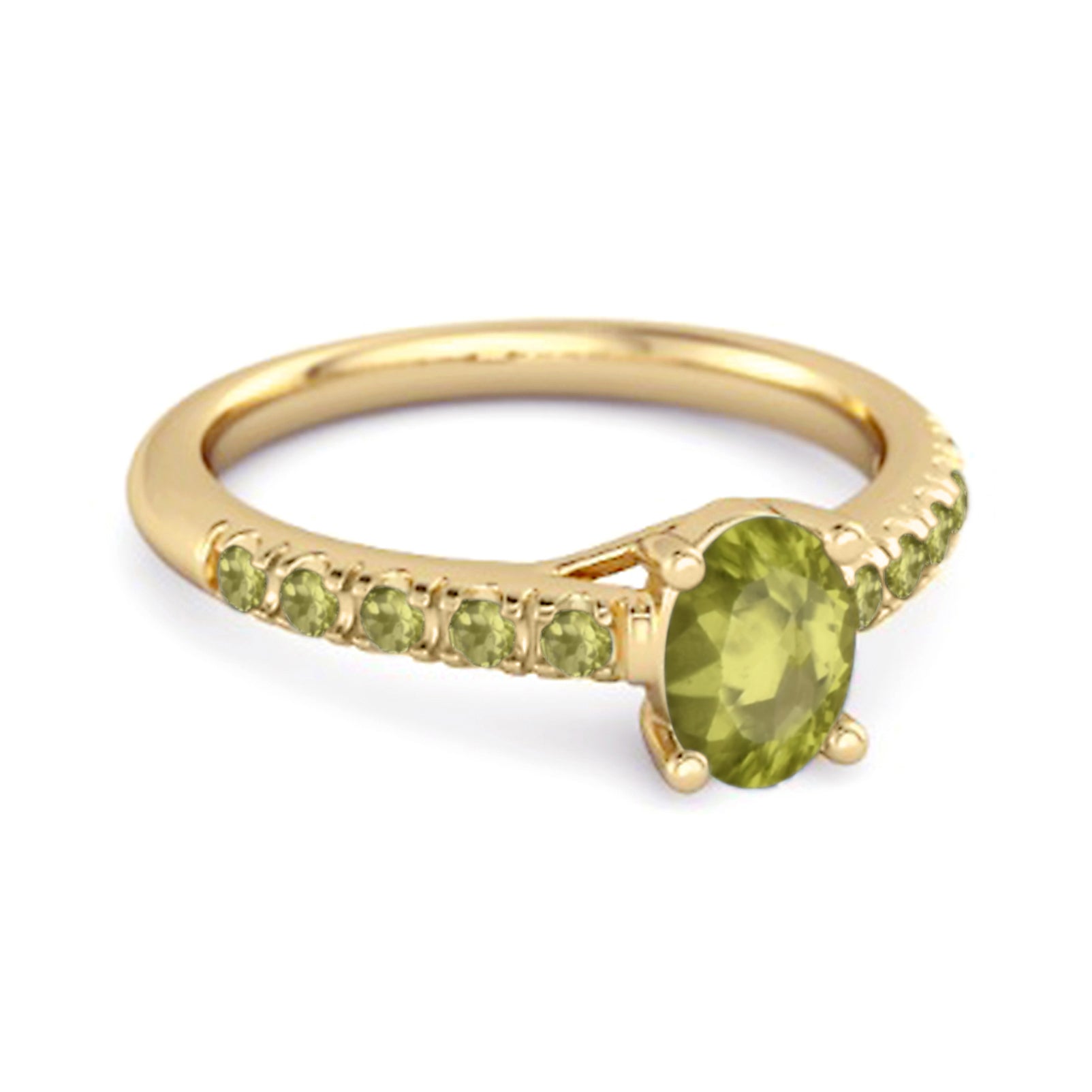 Peridot Pavé Band Classic Statement Ring - Sterling Silver