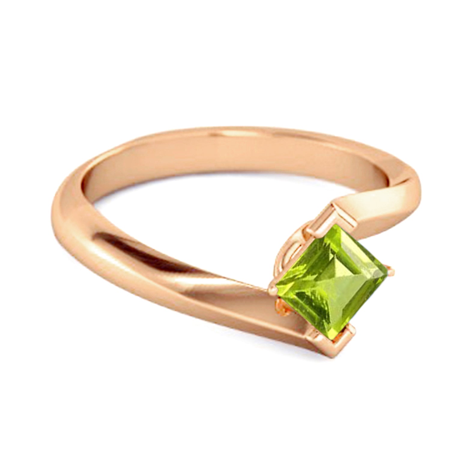 Peridot Sleek Tension-Style Ring - Sterling Silver
