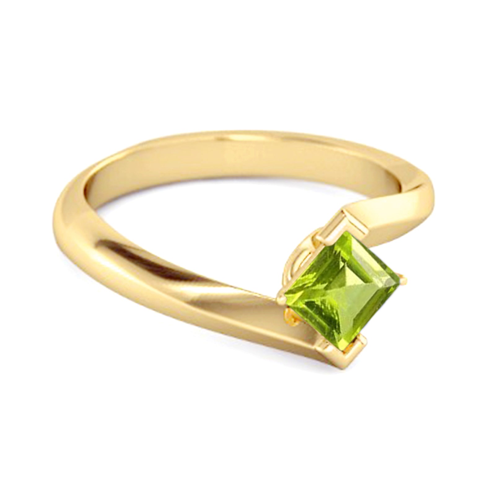 Peridot Sleek Tension-Style Ring - Sterling Silver