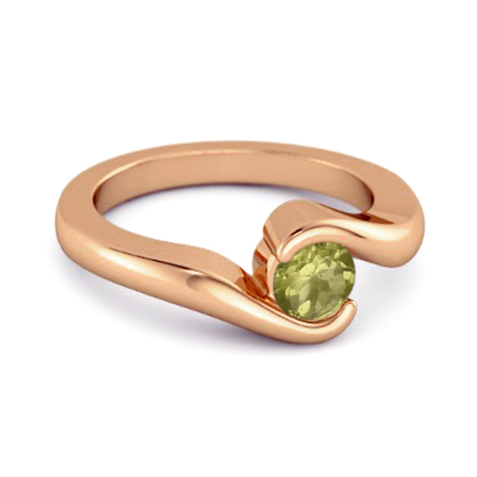 Peridot Modern Bypass Band Ring - Sterling Silver