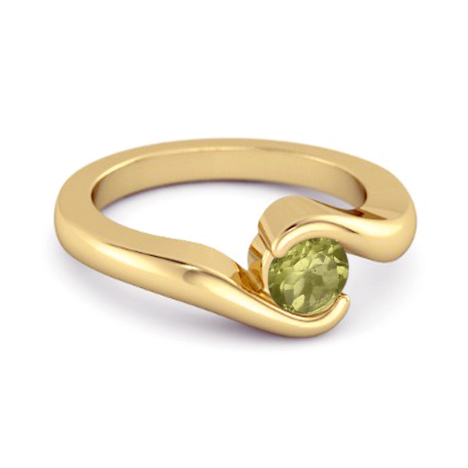 Peridot Modern Bypass Band Ring - Sterling Silver