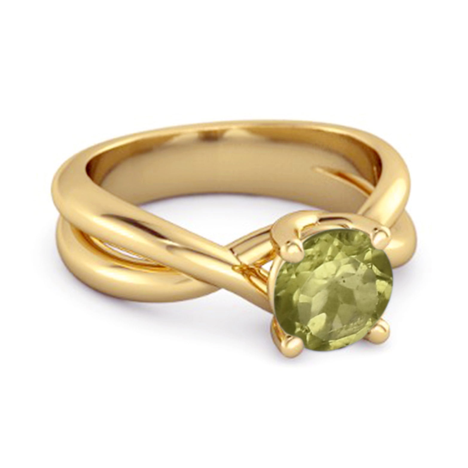Peridot Crisscross Band Ring - Sterling Silver