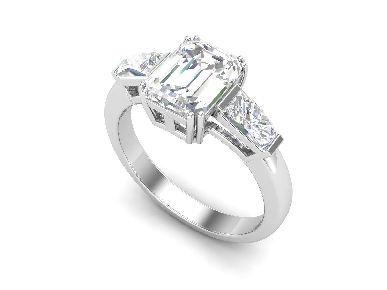Fede nuziale con solitario impilabile in zircone bianco da 2,02 ctw