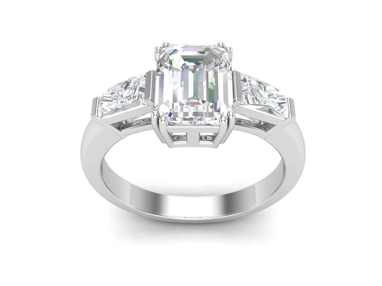 Fede nuziale con solitario impilabile in zircone bianco da 2,02 ctw