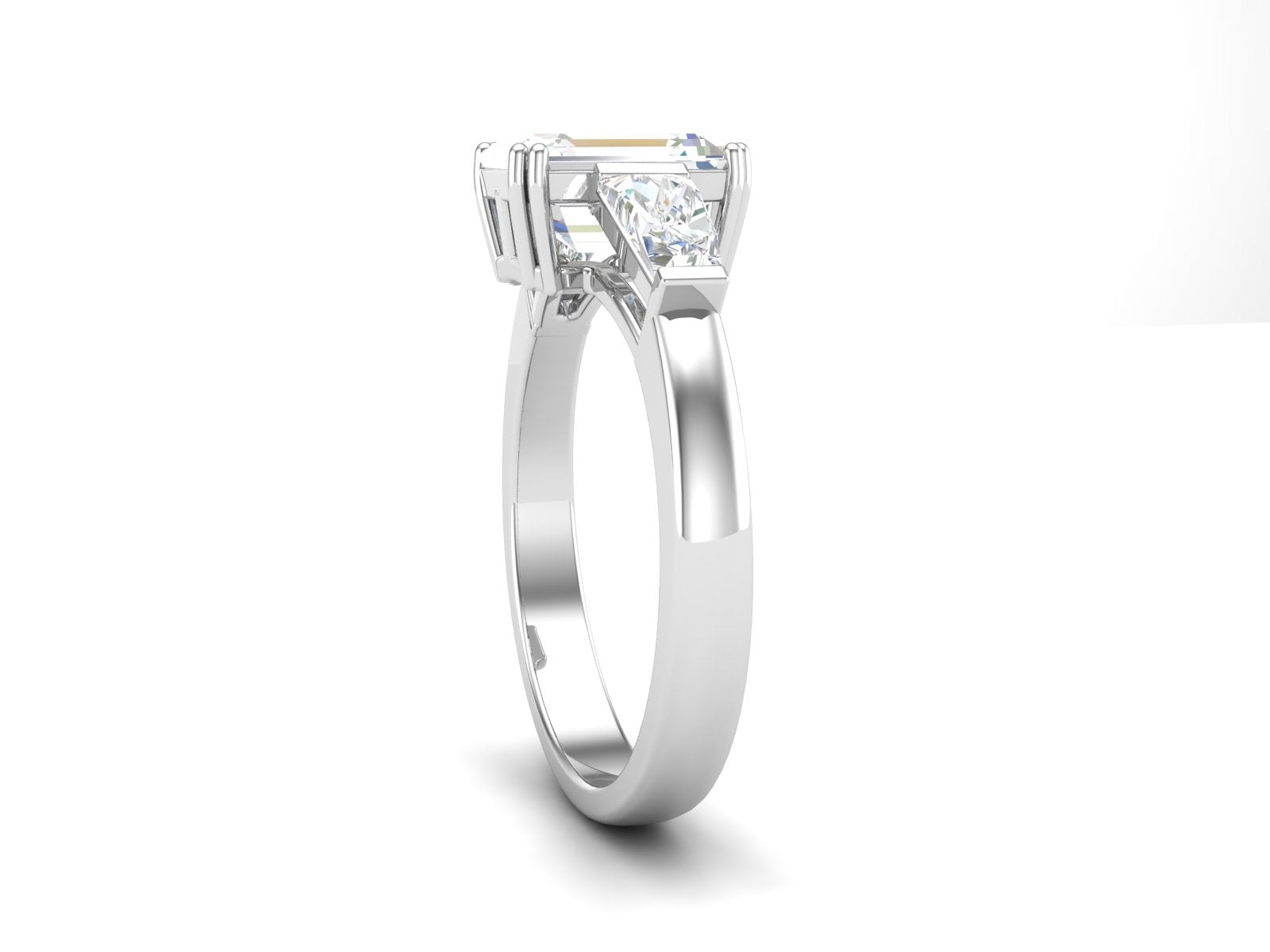 Fede nuziale con solitario impilabile in zircone bianco da 2,02 ctw