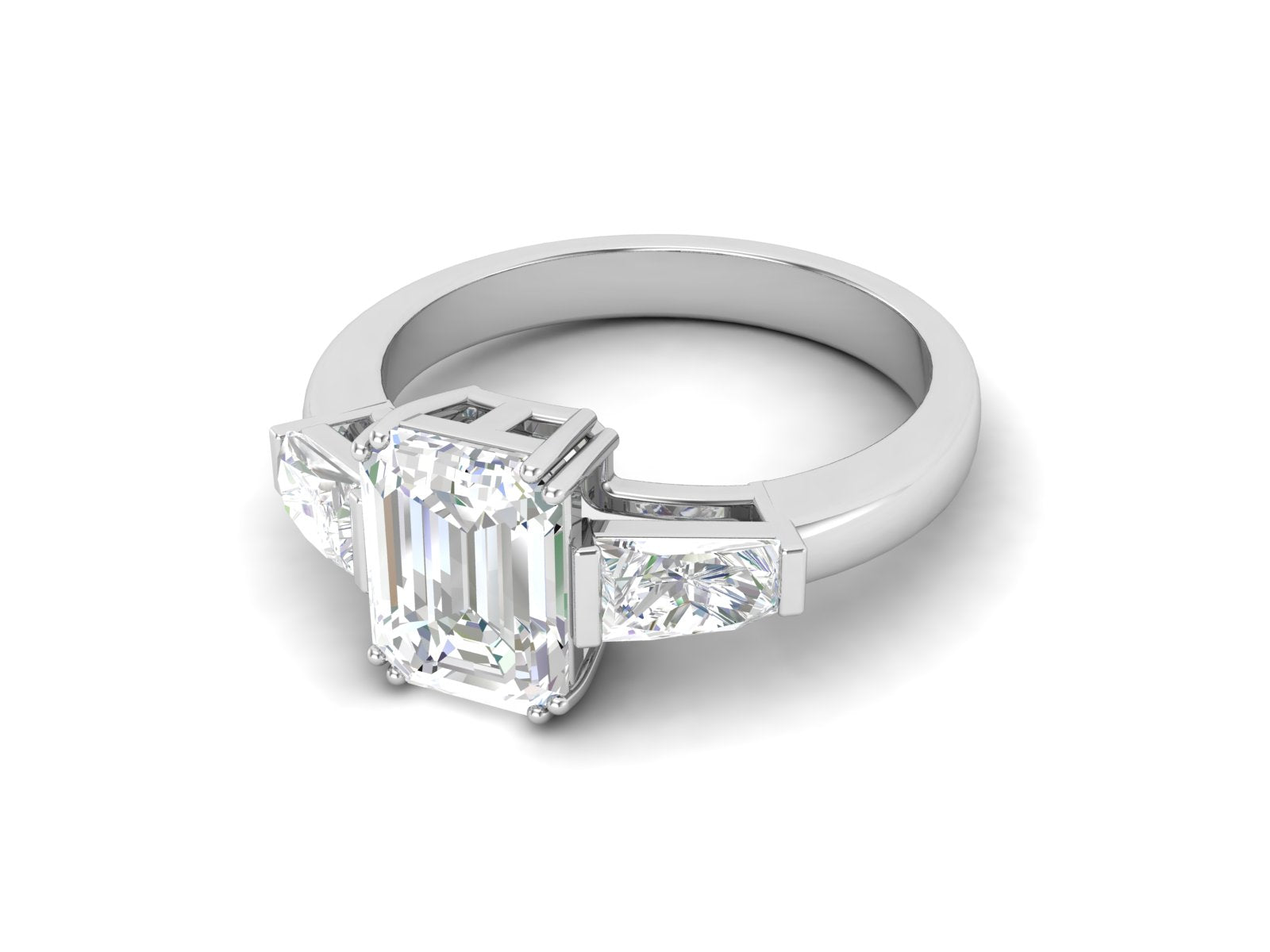 Fede nuziale con solitario impilabile in zircone bianco da 2,02 ctw