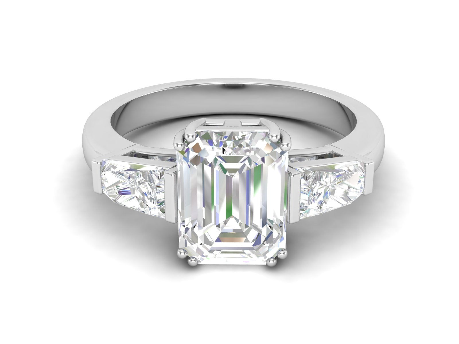 Fede nuziale con solitario impilabile in zircone bianco da 2,02 ctw
