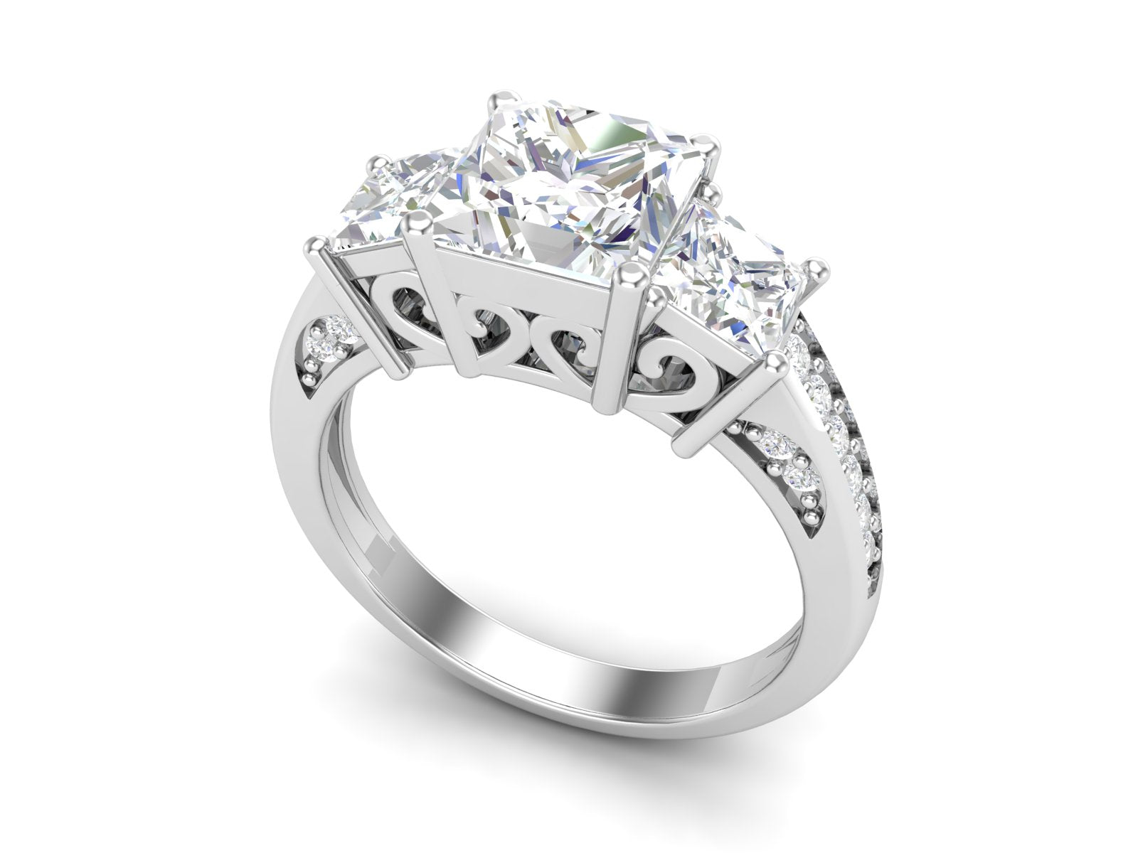 Anello nuziale solitario con zircone bianco da 1,84 carati