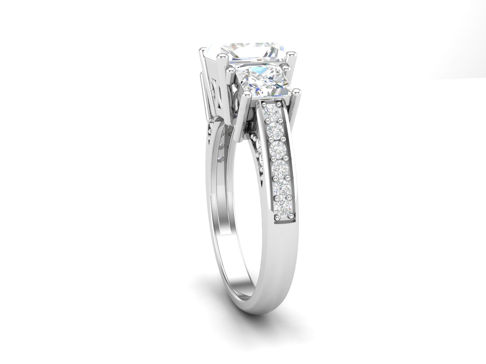 Anello nuziale solitario con zircone bianco da 1,84 carati