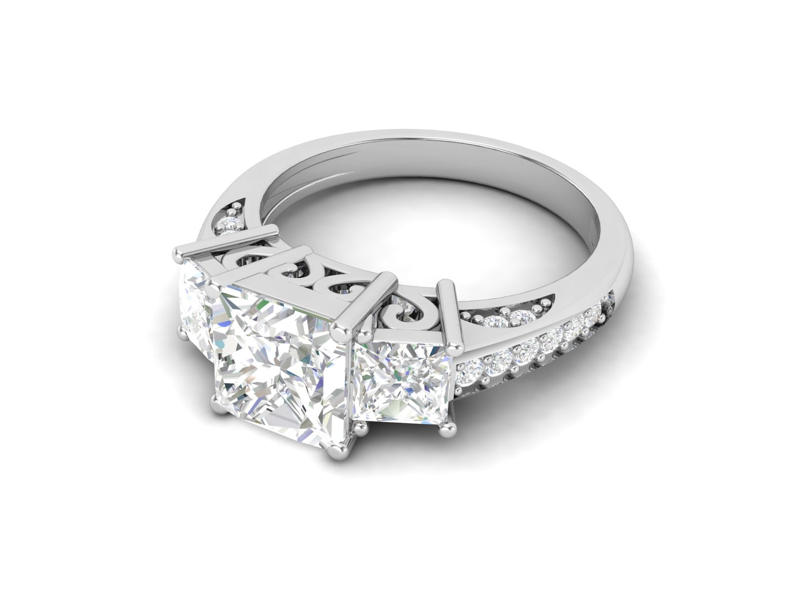 Anello nuziale solitario con zircone bianco da 1,84 carati