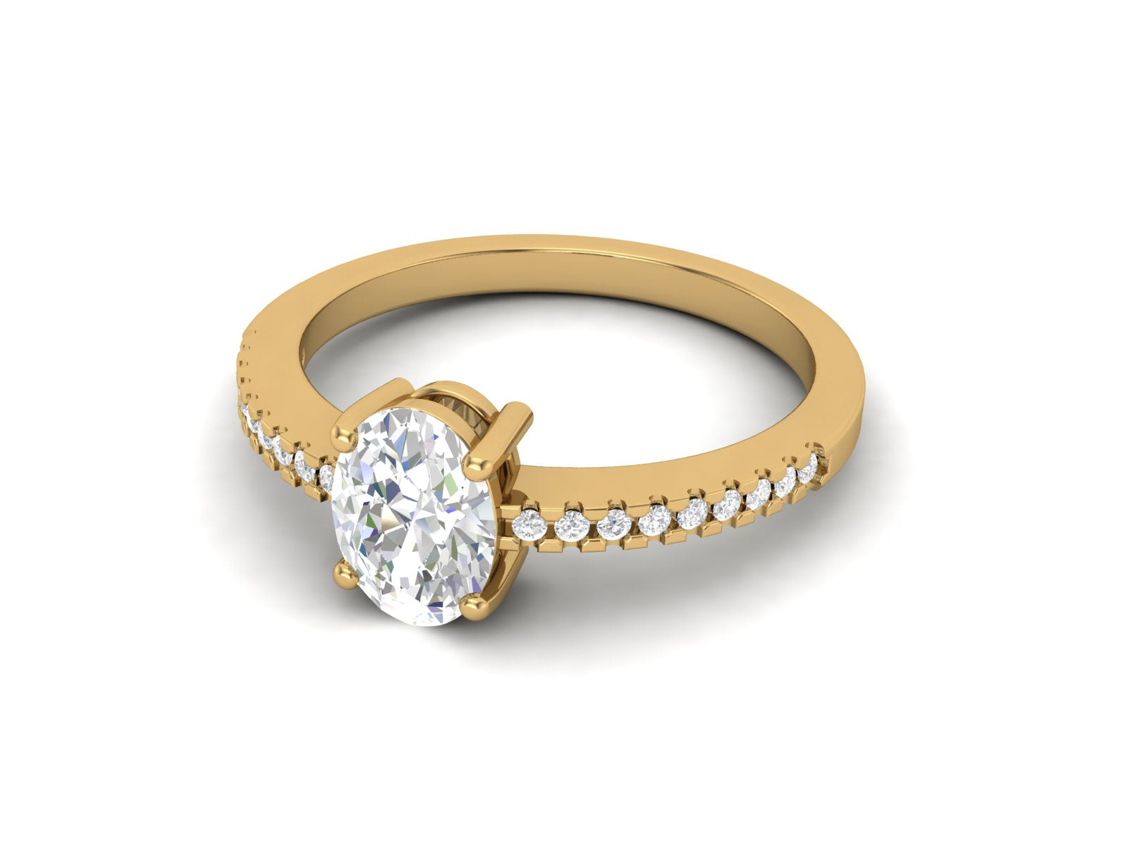 White CZ Solitaire Wedding Ring - Sterling Silver