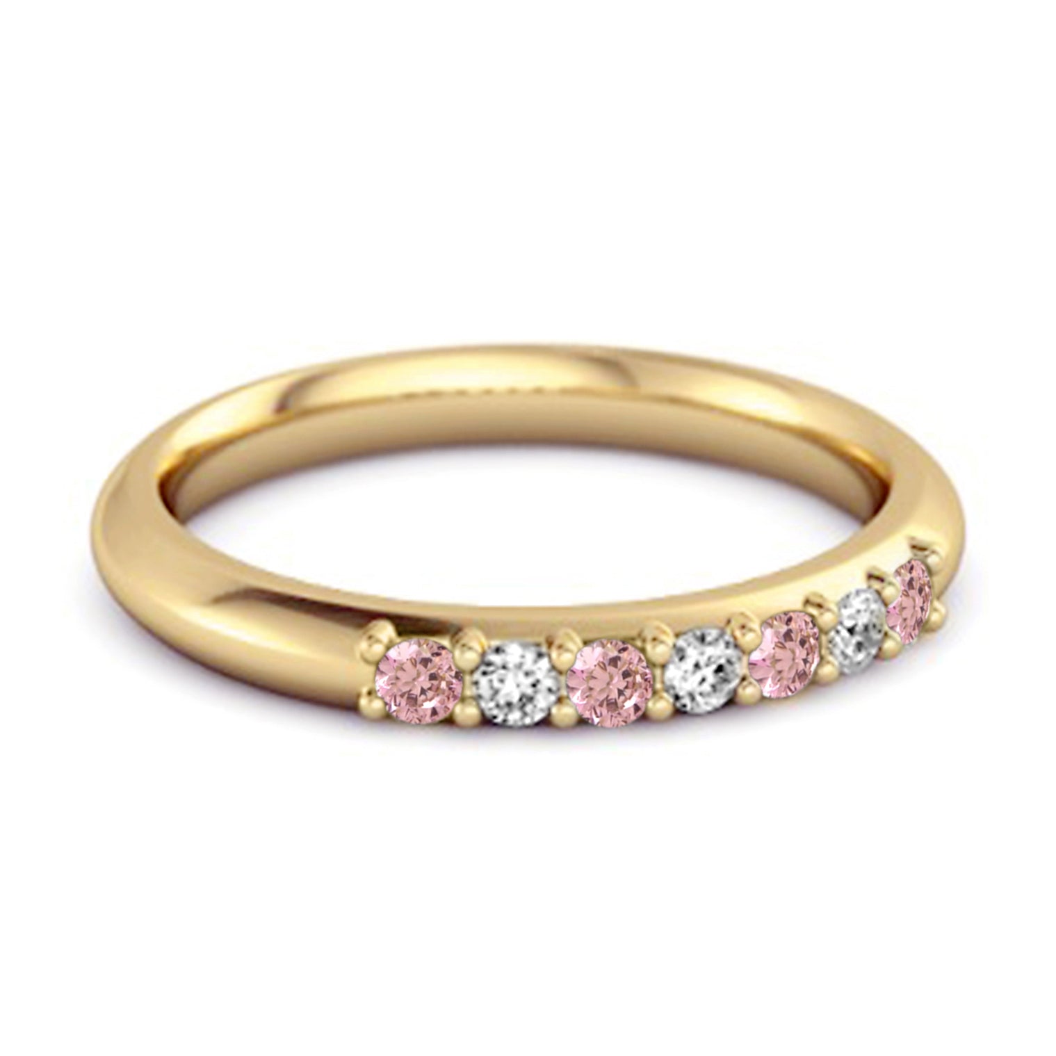 Anello dell'eternità impilabile in argento sterling 925 con zirconi rosa