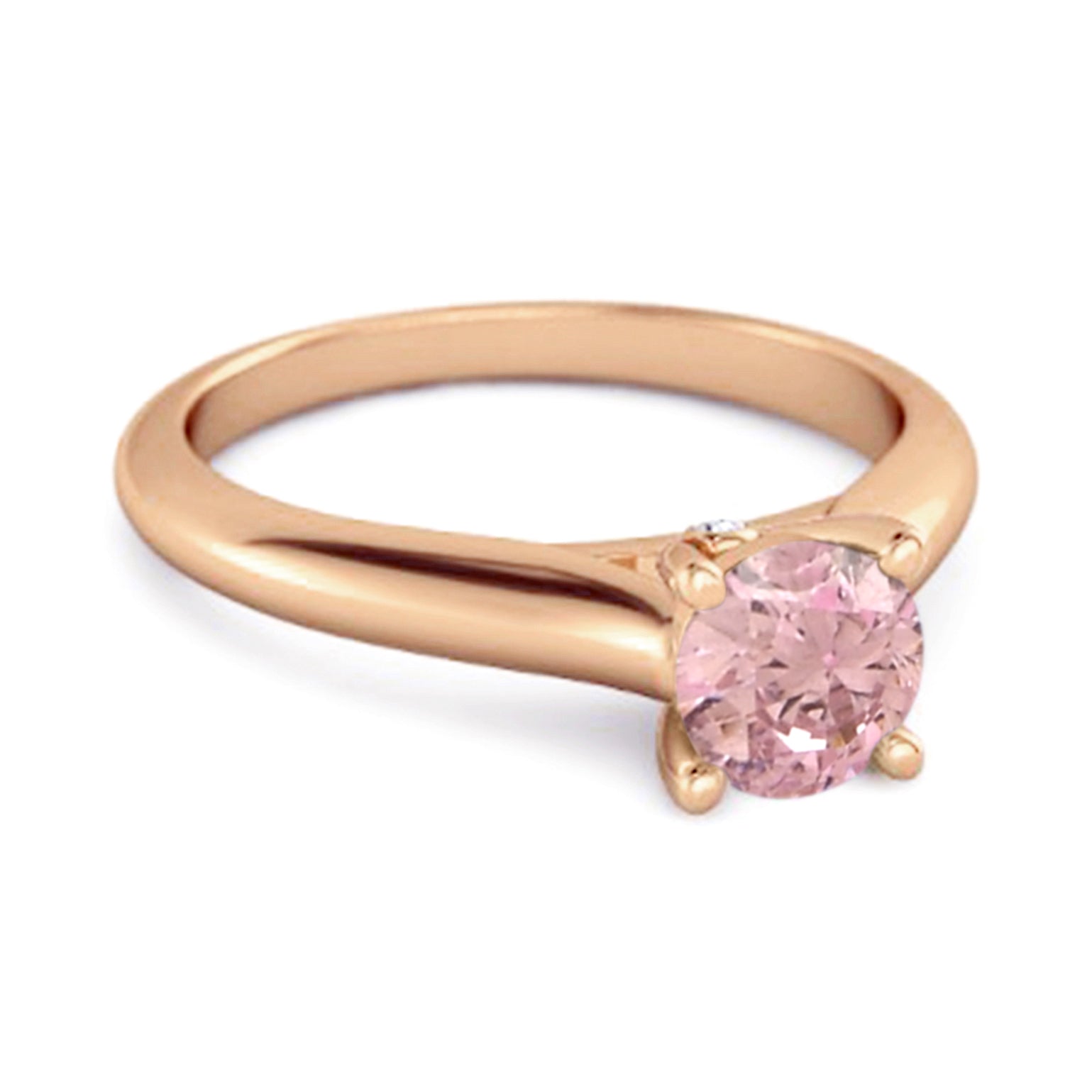 Anello Delaney in argento sterling con solitario in zirconia rosa da 0,25 carati