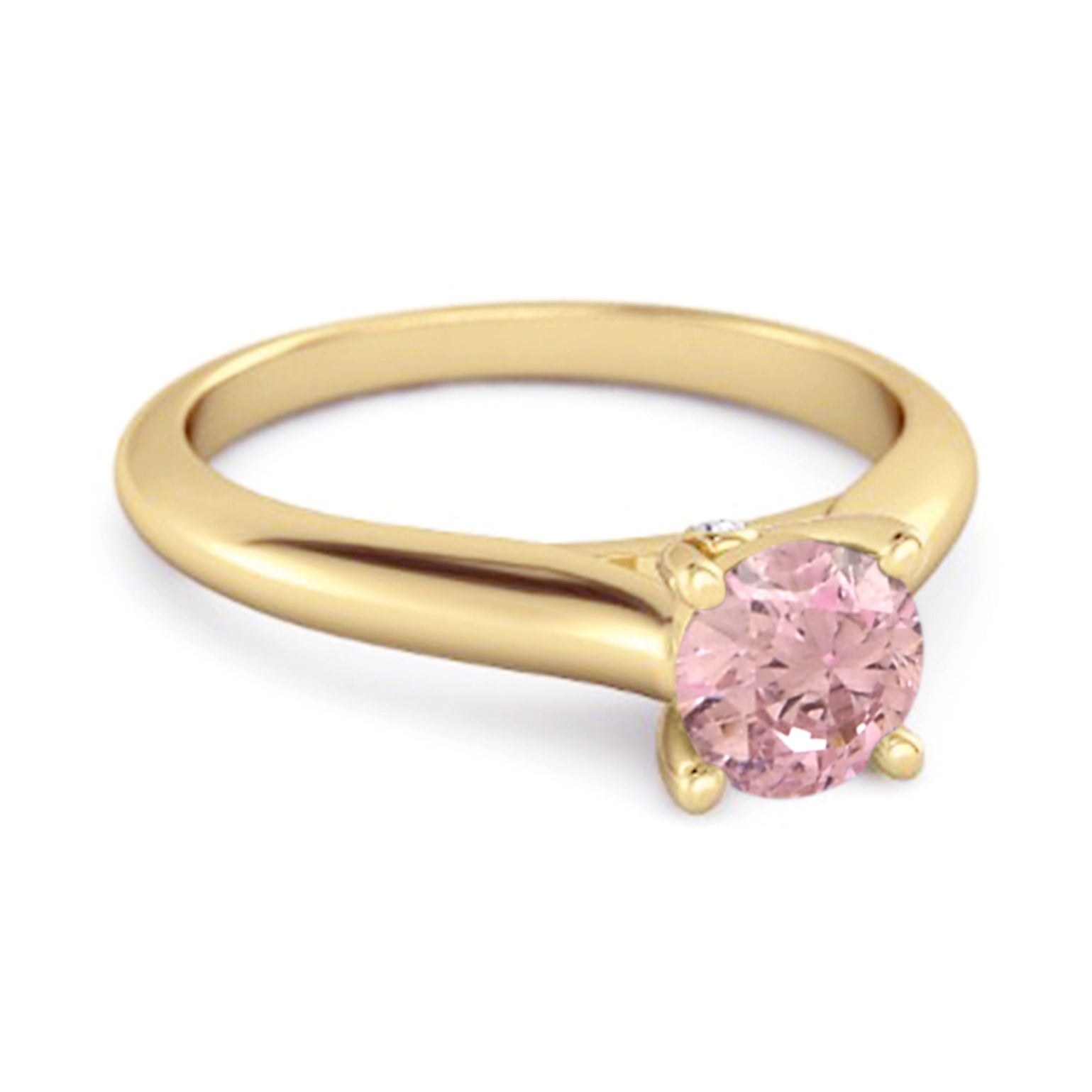 Anello Delaney in argento sterling con solitario in zirconia rosa da 0,25 carati