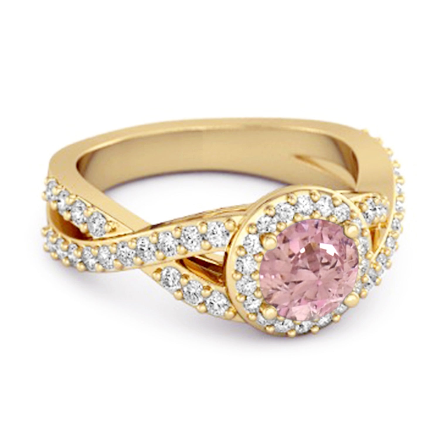 Anello infinito in argento sterling 925 con zirconi rosa e accenti solitari