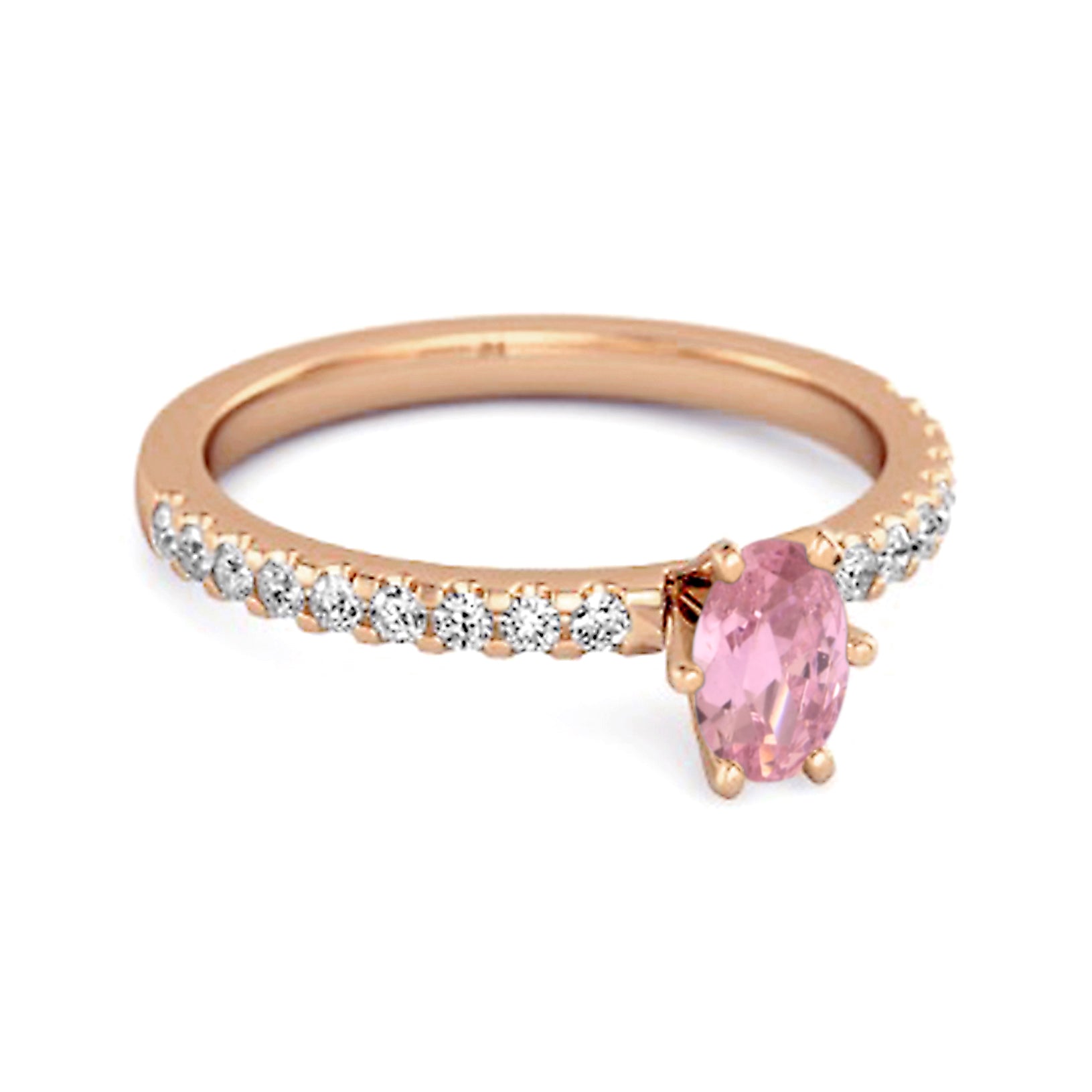 Anello abbagliante in argento sterling 925 con zirconi rosa da 0,25 carati