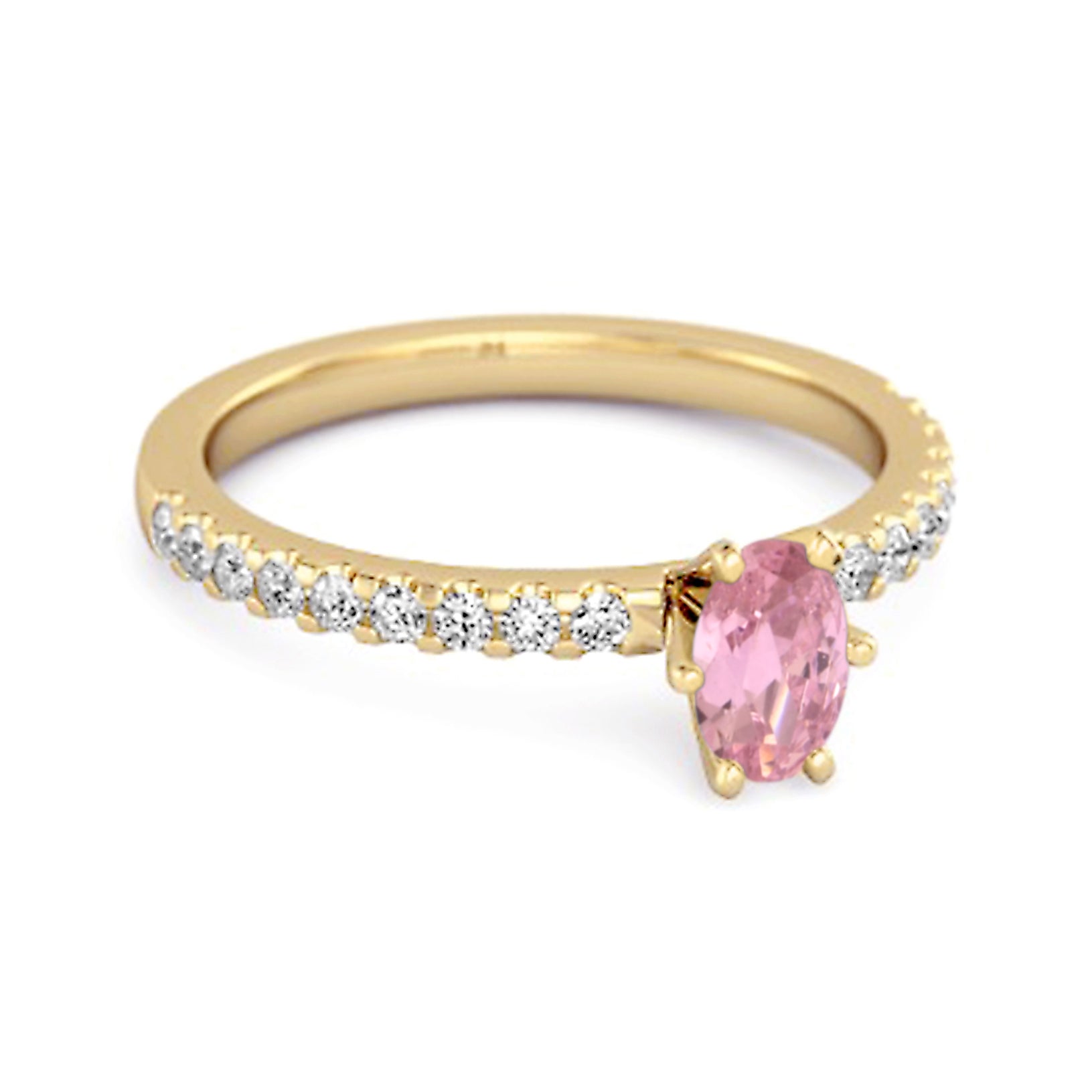 Anello abbagliante in argento sterling 925 con zirconi rosa da 0,25 carati