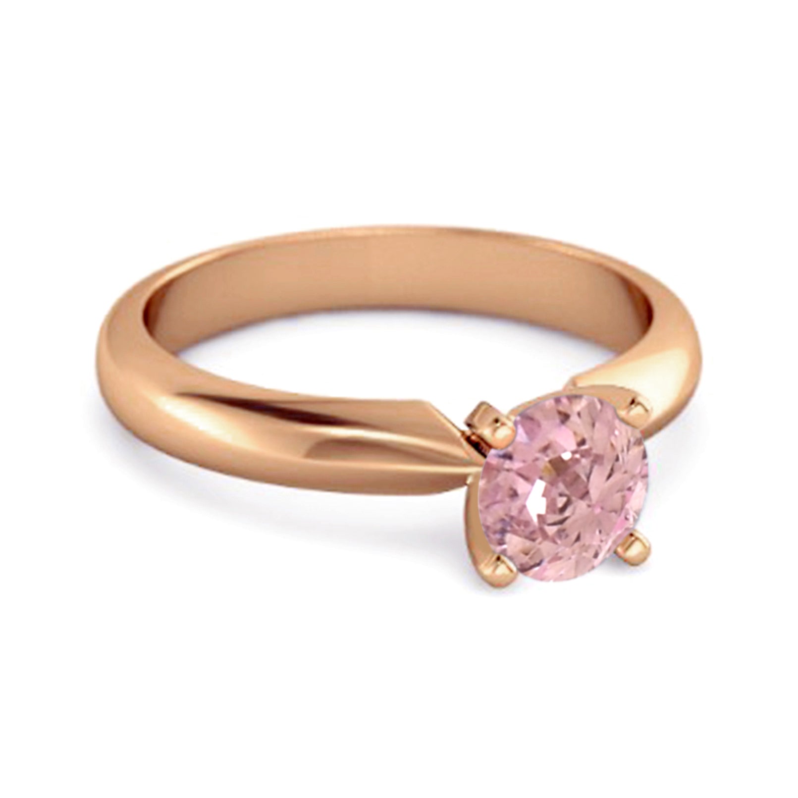 Solitaire 0.25 Cts Brilliant Cut Pink Zirconia Sterling Silver Promise Ring
