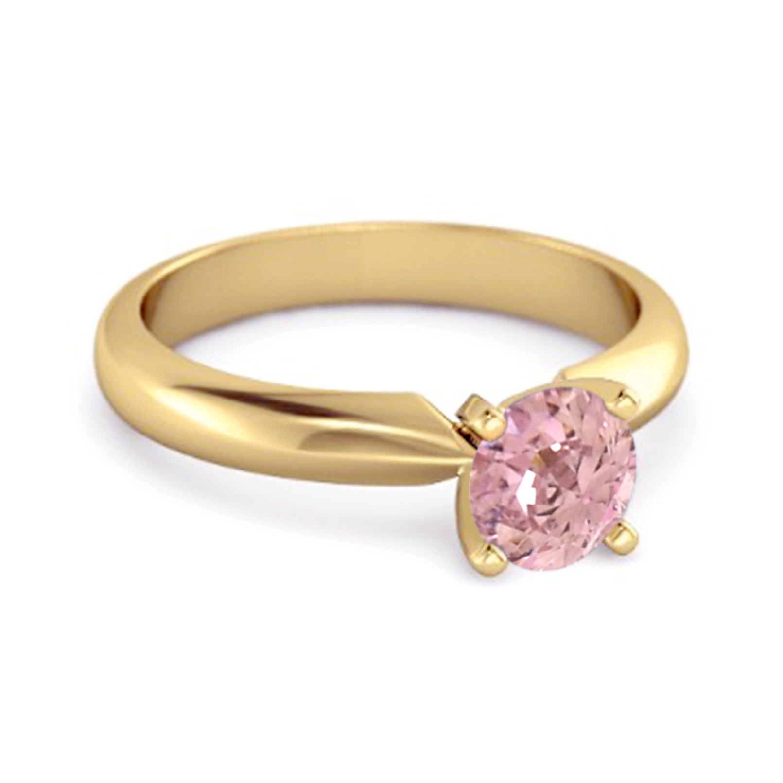 Solitaire 0.25 Cts Brilliant Cut Pink Zirconia Sterling Silver Promise Ring