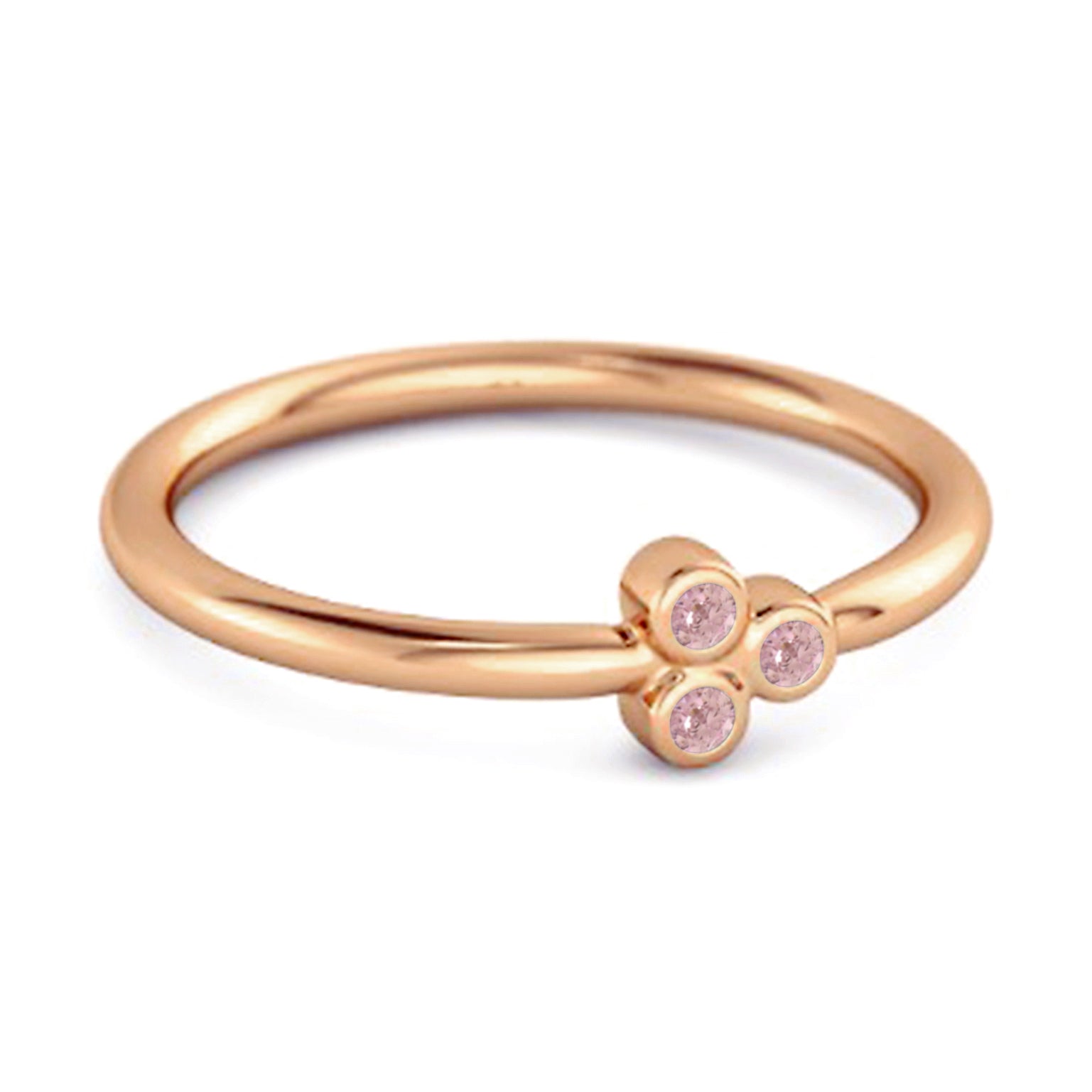 Delicato anello in argento sterling 925 con zirconi rosa da 0,20 carati, regalo per lei