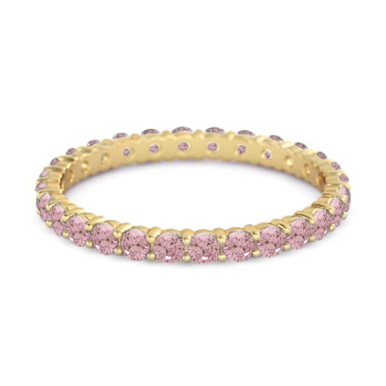 Pink CZ Full Eternity Ring – Sterling SilverSterling Silver