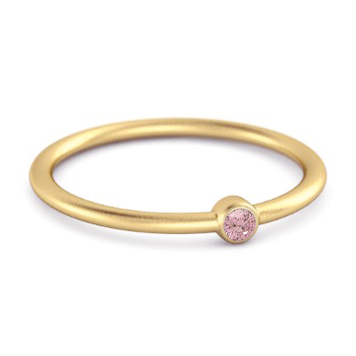 Anello solitario impilabile in argento sterling 925 con zirconi rosa da 0,1 carati