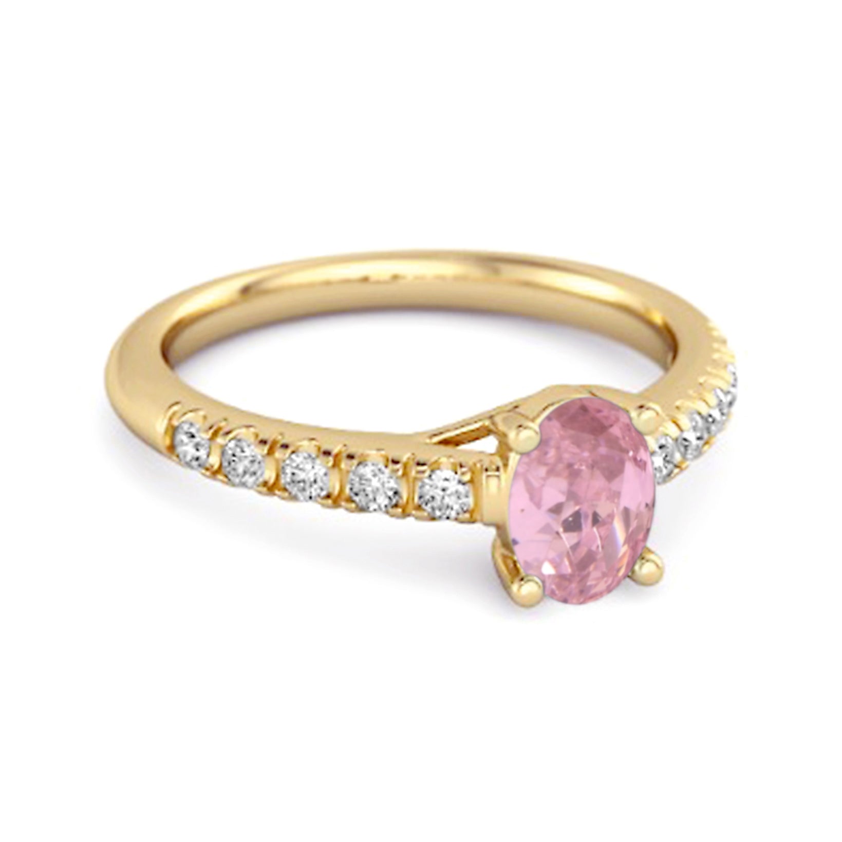 Anello da sposa con alone galleggiante in argento sterling 925 con zirconi rosa solitari