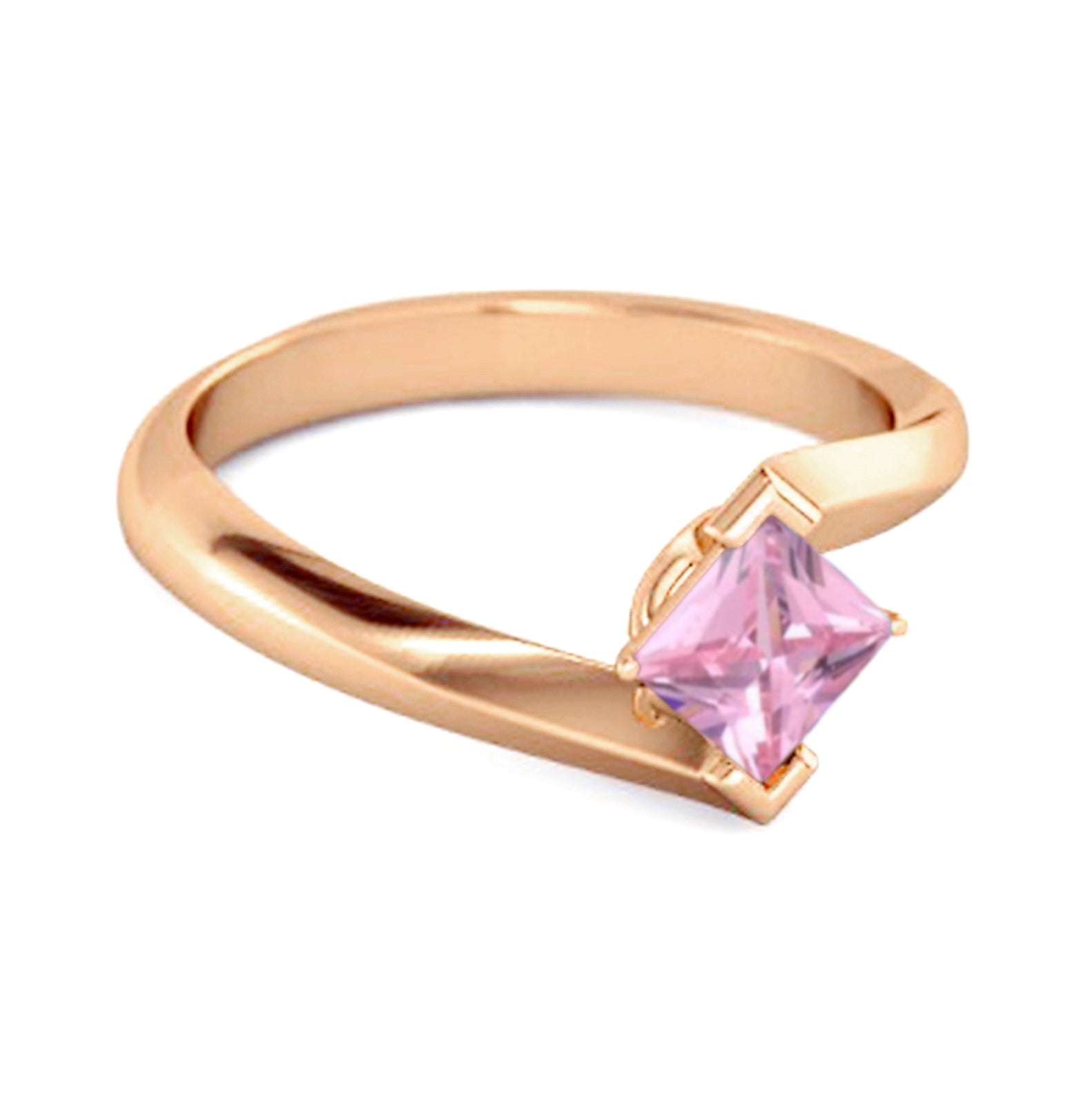 Anello Embrace in argento sterling 925 con zirconi rosa da 0,50 carati, anello da donna