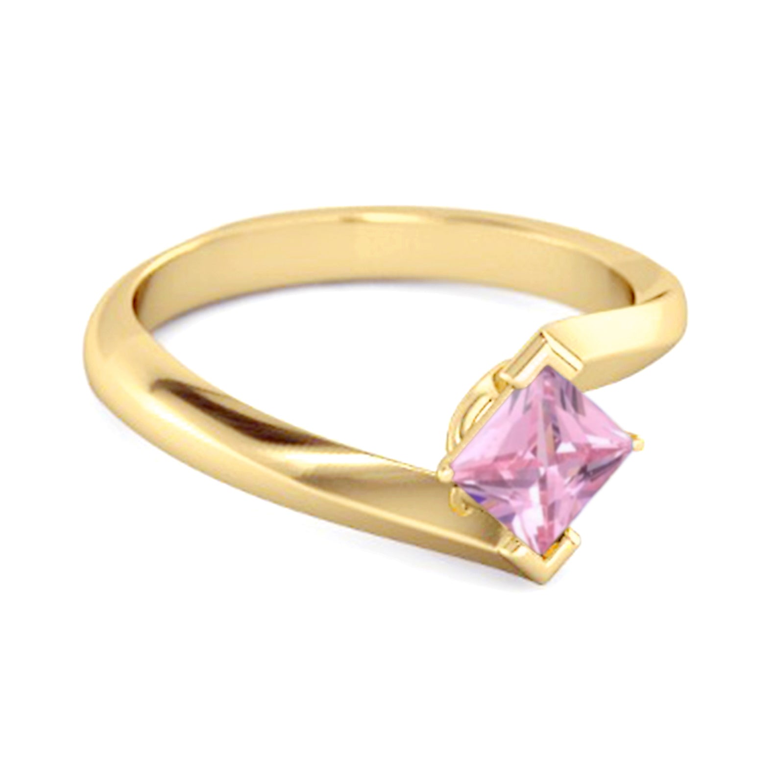 Anello Embrace in argento sterling 925 con zirconi rosa da 0,50 carati, anello da donna