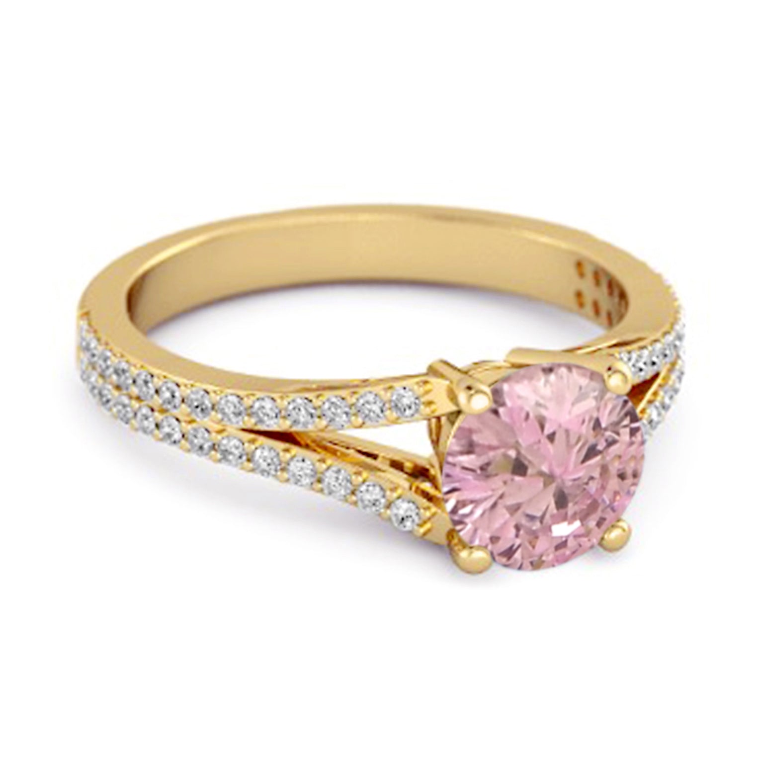Anello Felicity Design in argento sterling con accenti solitari in zirconia rosa da 0,50 carati