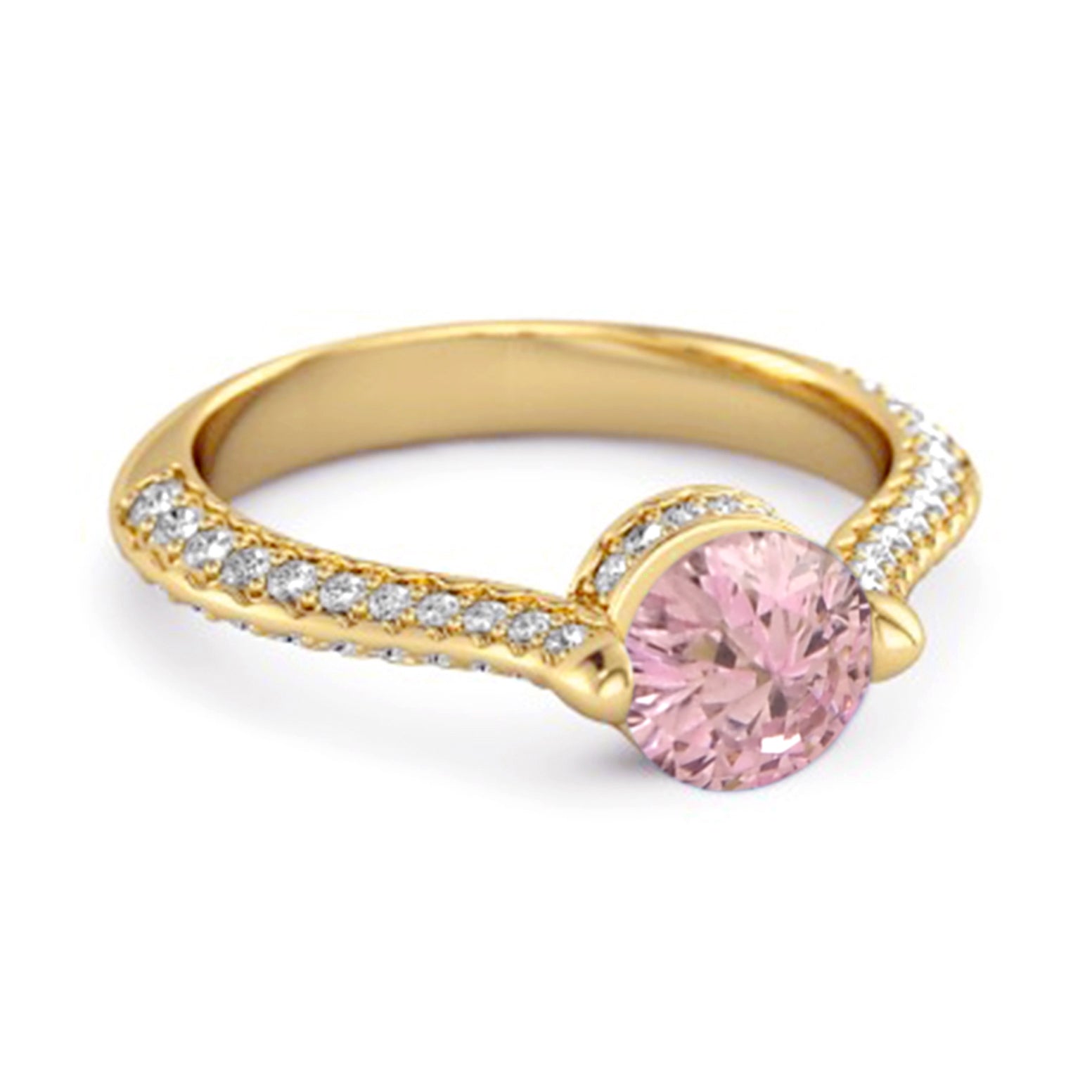 Anello in argento sterling 925 con accenti solitari in zirconia rosa da 0,25 carati