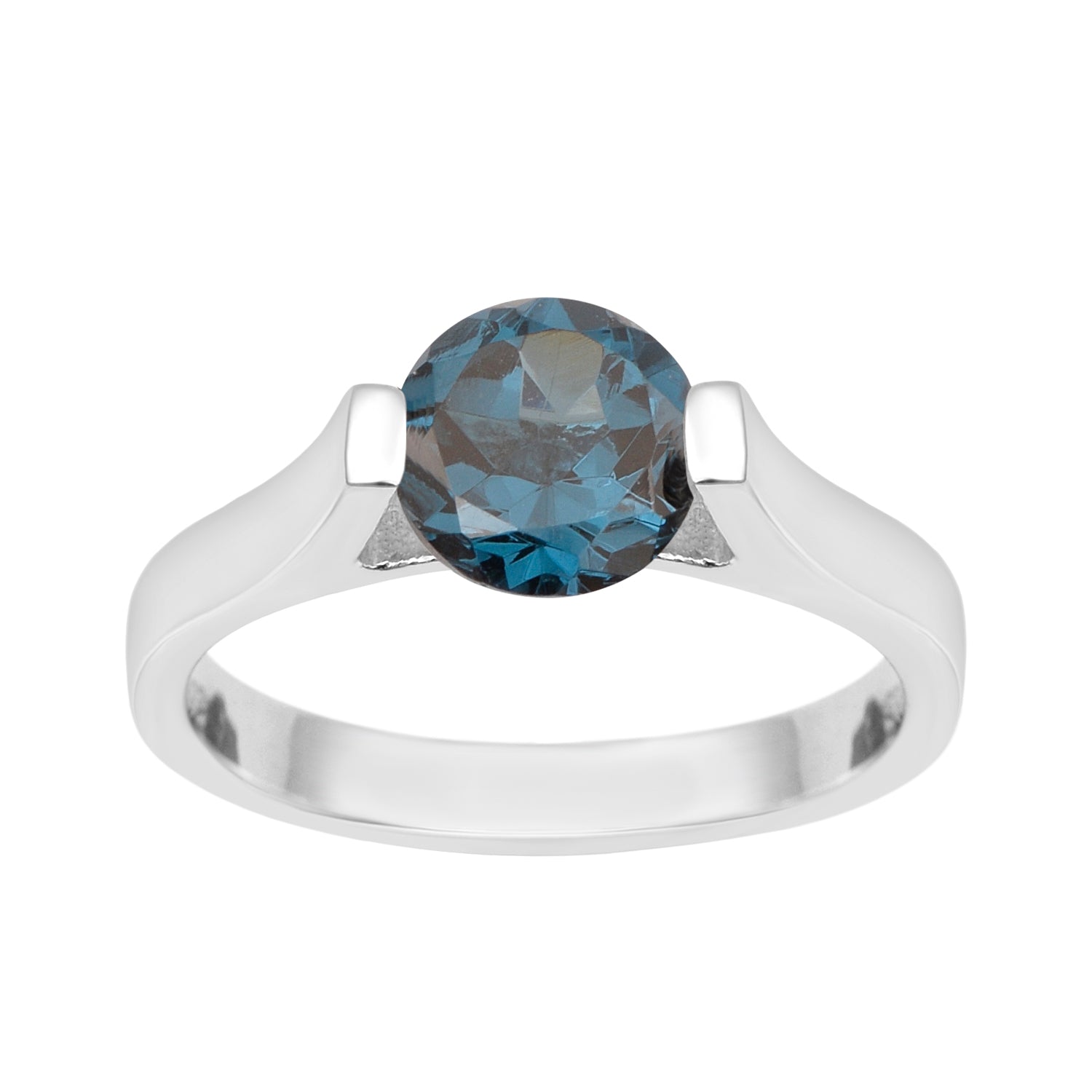 London Blue Topaz Tension Set Ring – 925 Sterling Silver