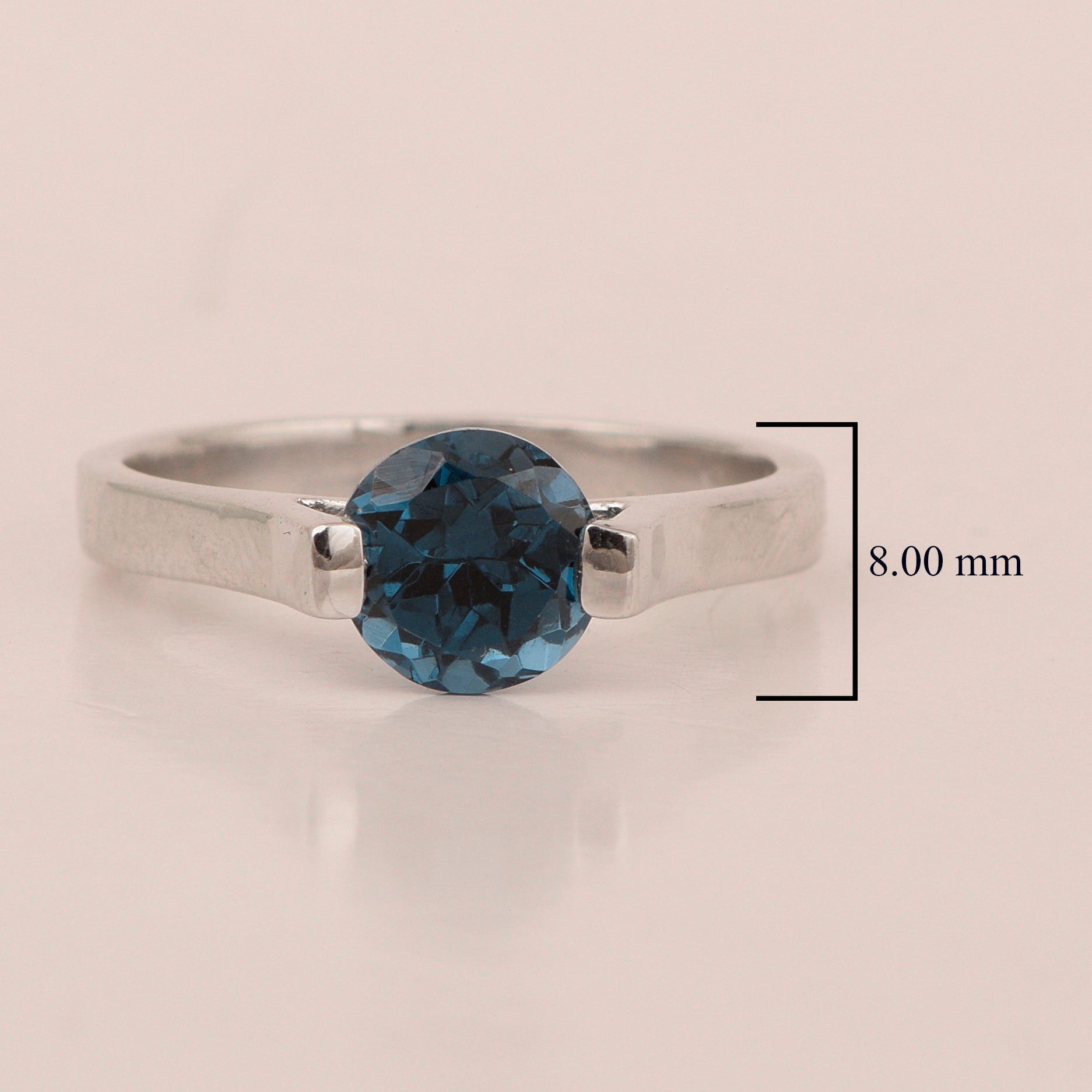 London Blue Topaz Tension Set Ring – 925 Sterling Silver