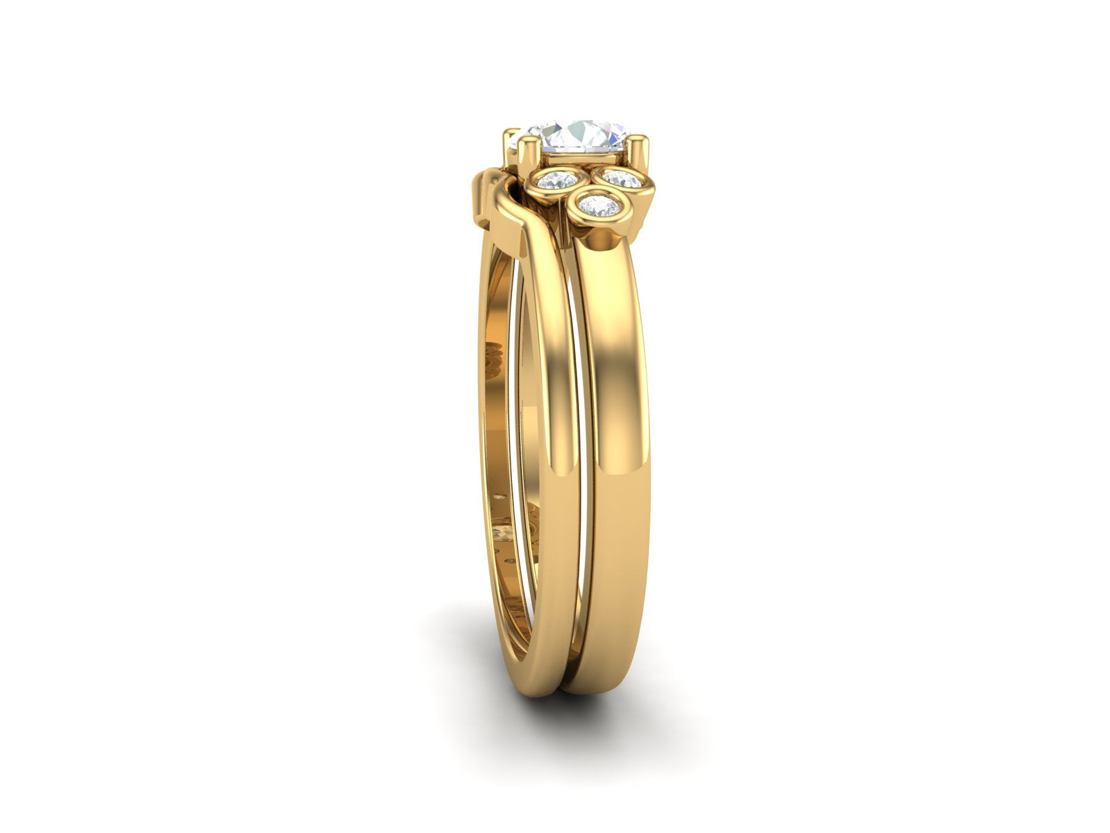 Anello nuziale solitario impilabile con zirconi bianchi da 0,57 carati