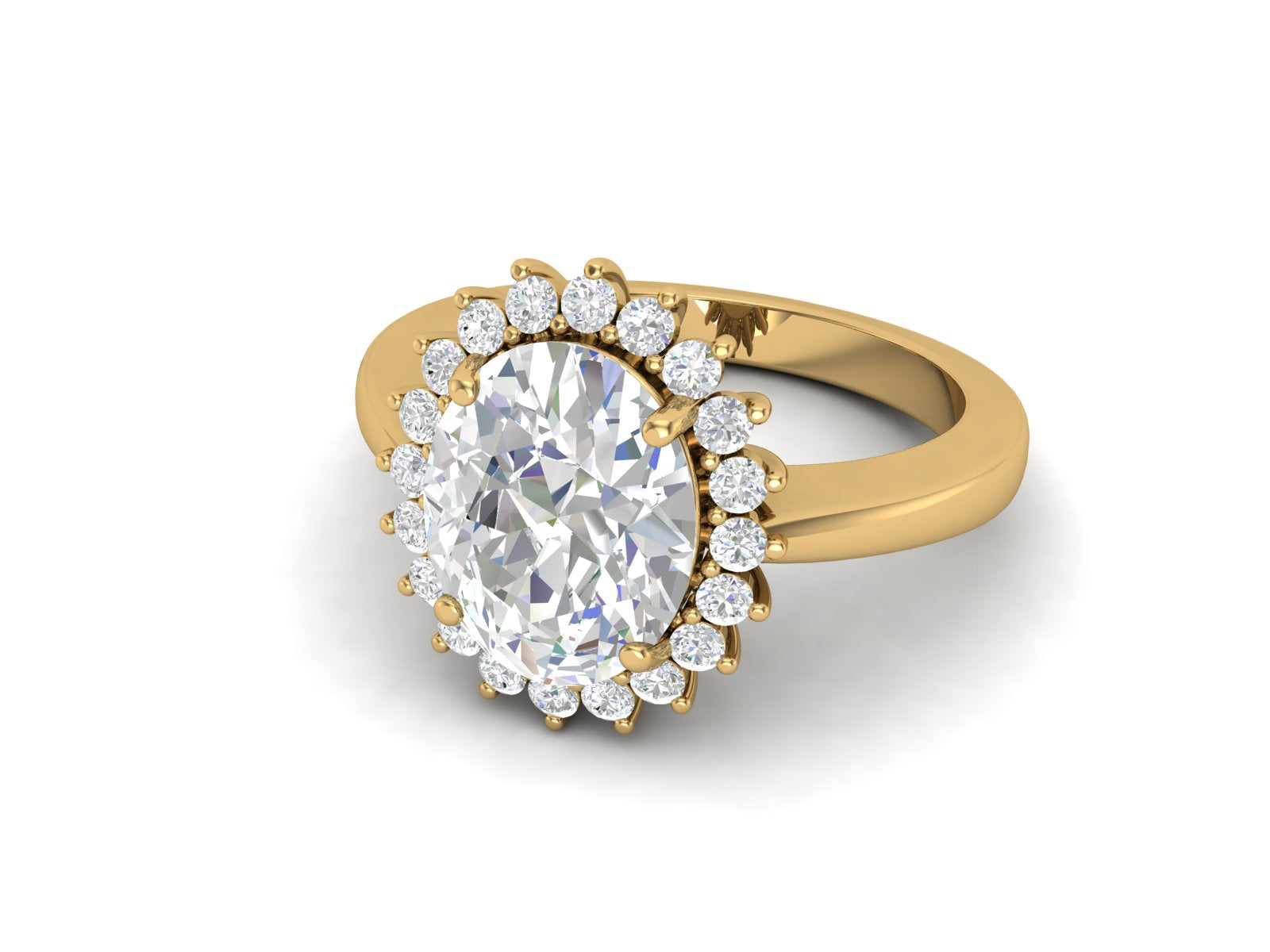 Anello nuziale solitario con zircone bianco da 3,06 carati