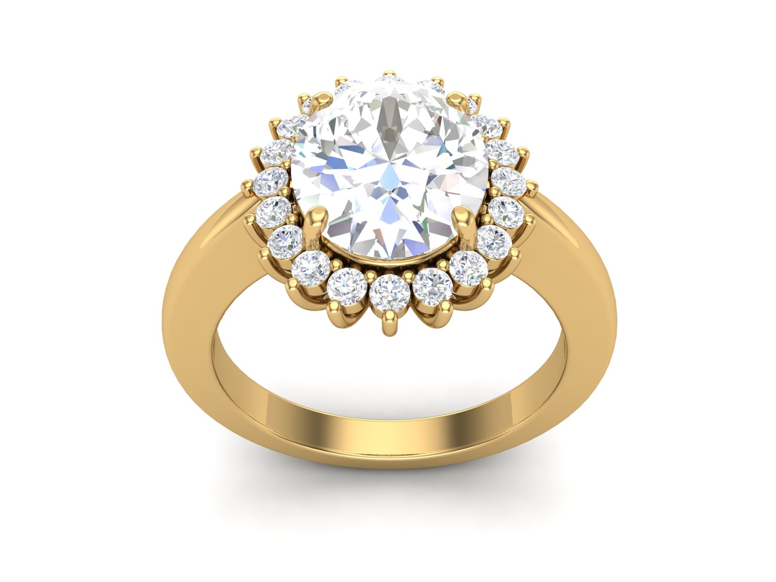 Anello nuziale solitario con zircone bianco da 3,06 carati