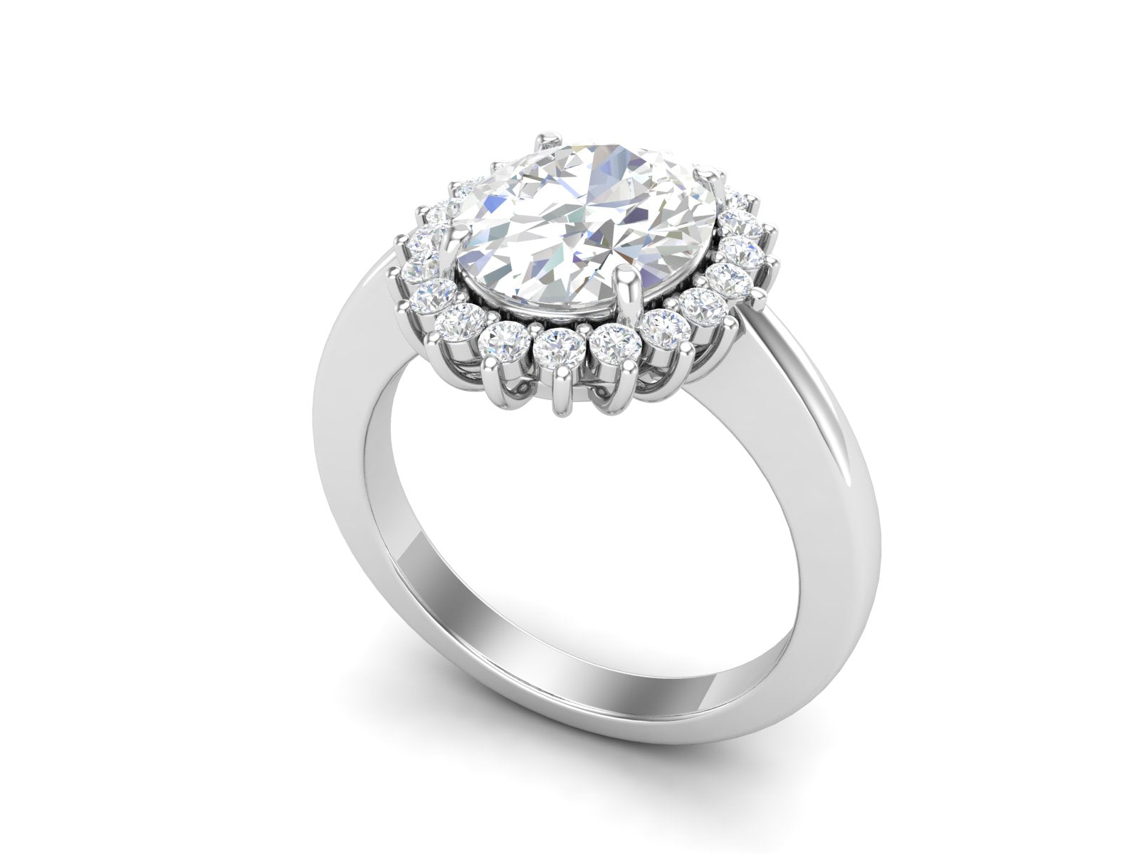 Anello nuziale solitario con zircone bianco da 3,06 carati