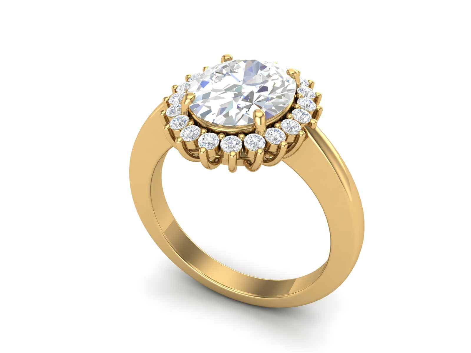 Anello nuziale solitario con zircone bianco da 3,06 carati