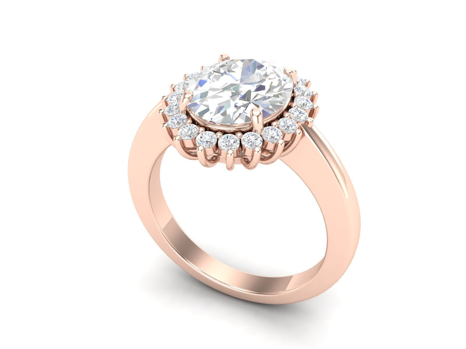 Anello nuziale solitario con zircone bianco da 3,06 carati