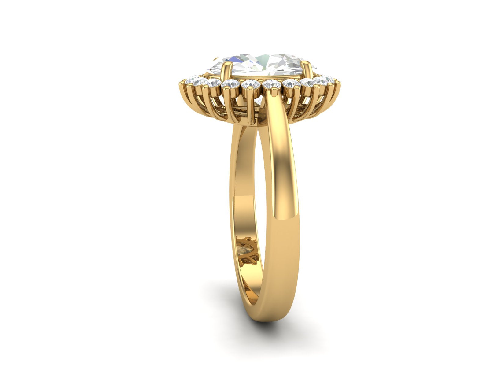 Anello nuziale solitario con zircone bianco da 3,06 carati