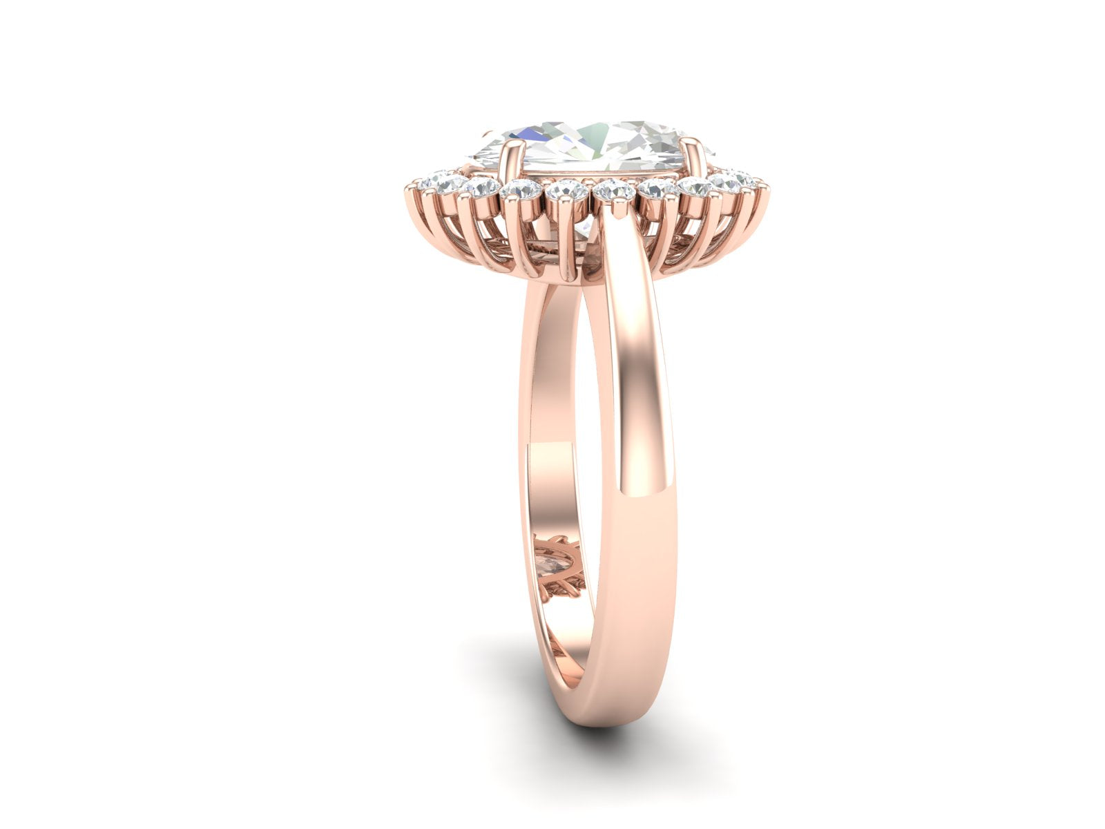 Anello nuziale solitario con zircone bianco da 3,06 carati