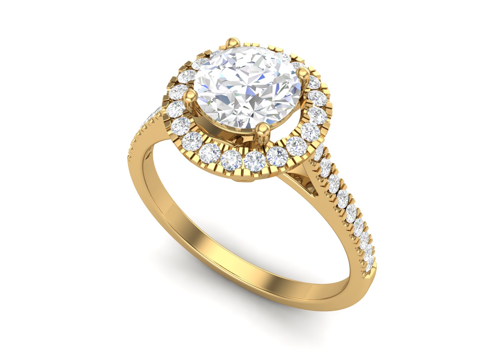White CZ Double Halo Ring - Sterling Silver
