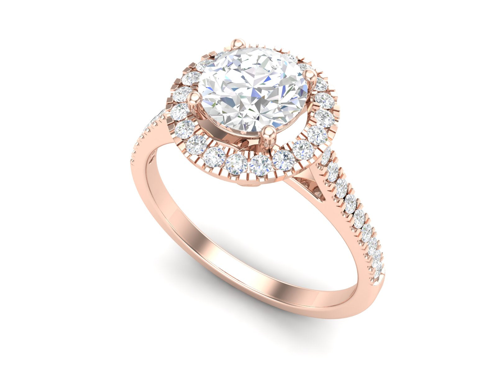 White CZ Double Halo Ring - Sterling Silver