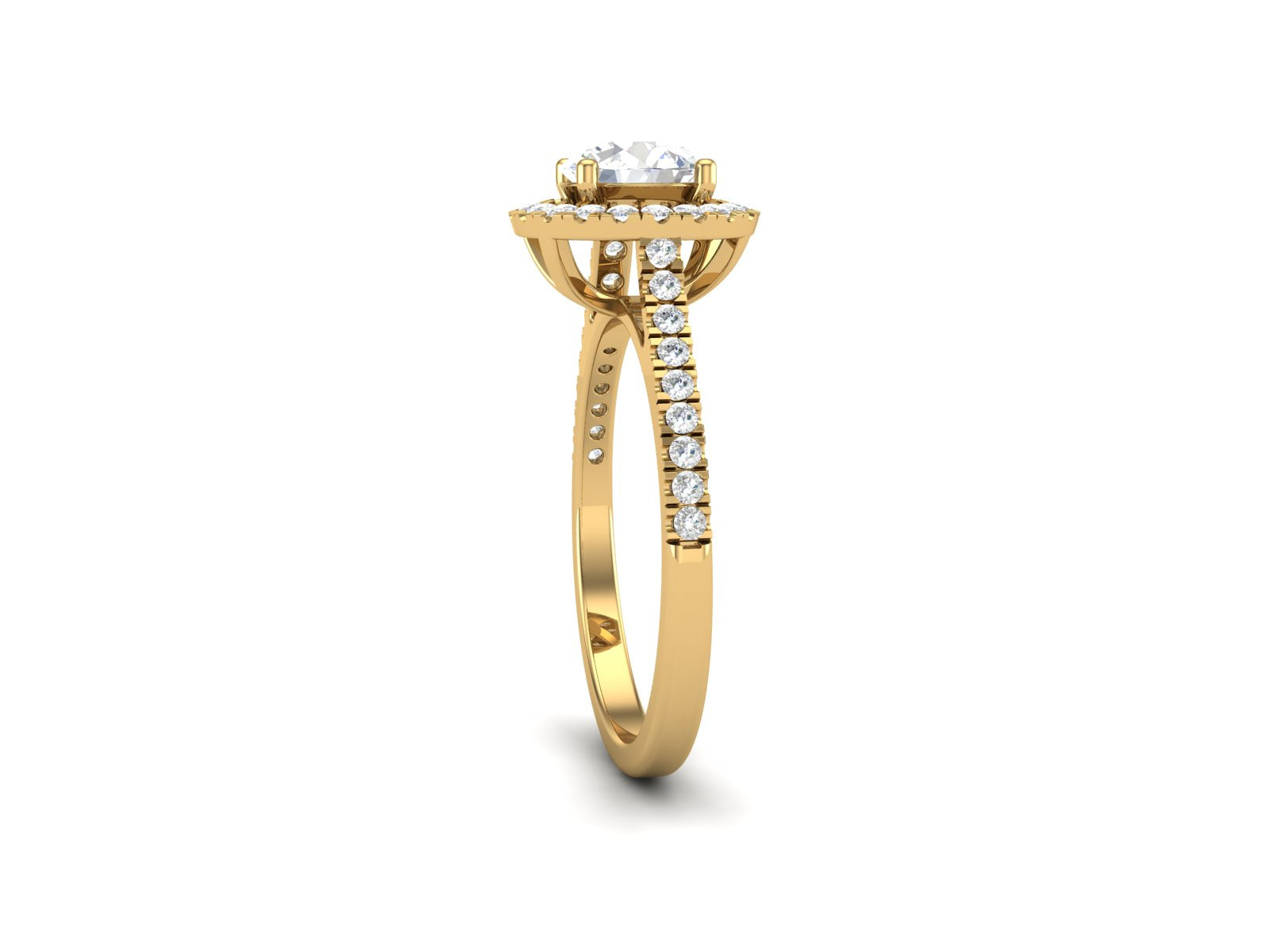 White CZ Double Halo Ring - Sterling Silver