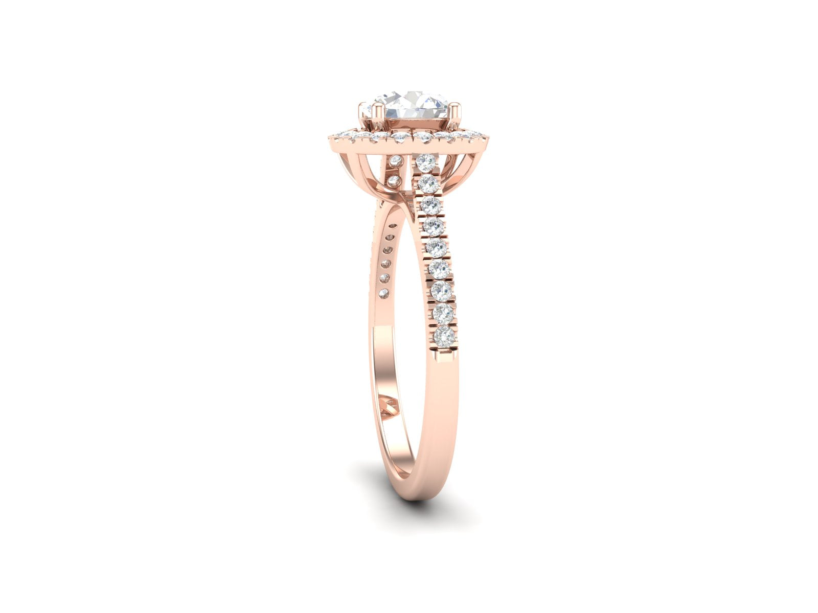 White CZ Double Halo Ring - Sterling Silver