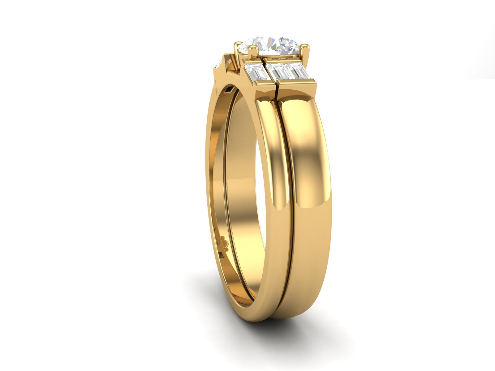 Anello nuziale solitario impilabile con zirconi bianchi da 0,67 carati