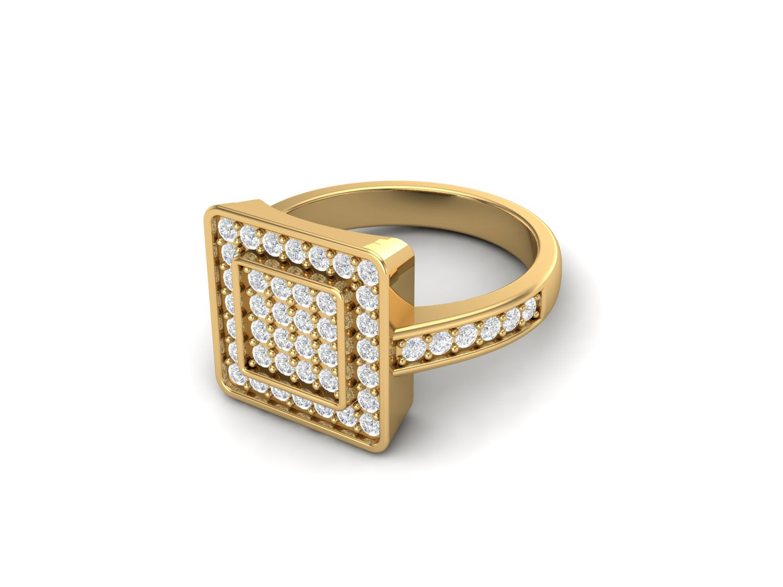 White CZ Cluster Wedding Ring - Sterling Silver