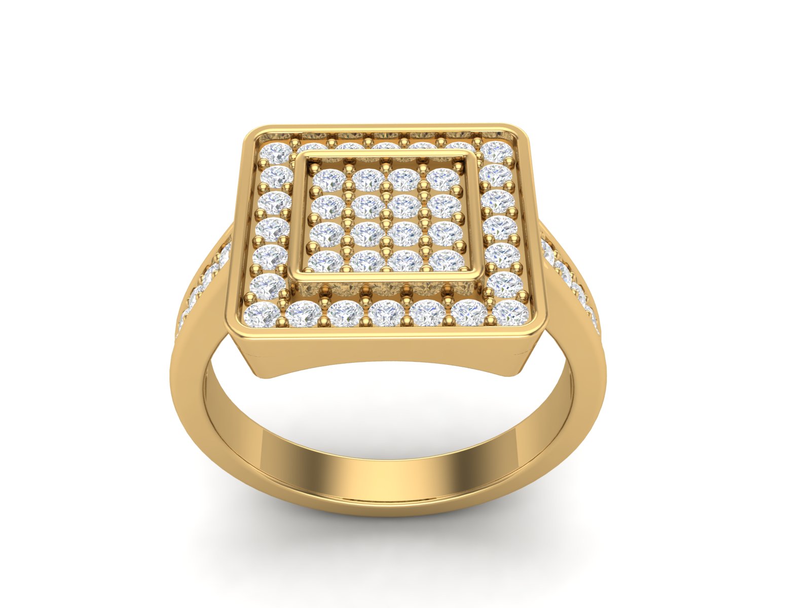 White CZ Cluster Wedding Ring - Sterling Silver