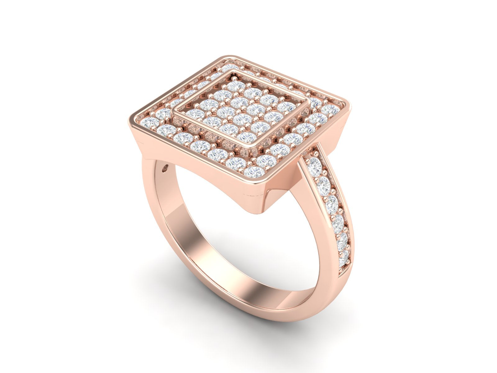 White CZ Cluster Wedding Ring - Sterling Silver