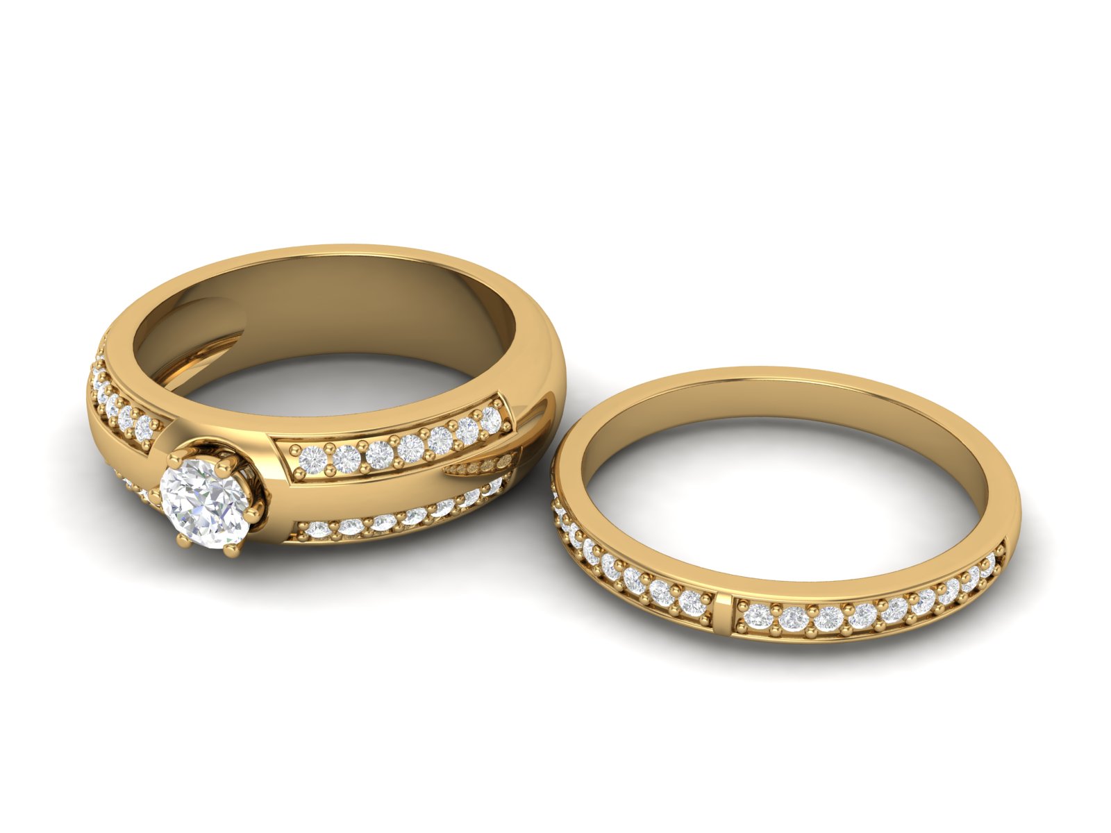 Fede nuziale con solitario impilabile in zirconia cubica bianca da 0,75 ctw